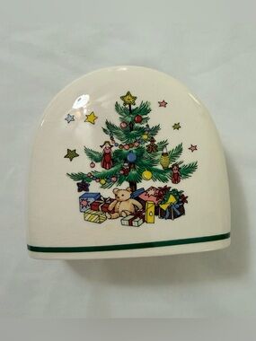 NIKKO Napkin Holder Happy Holidays 
Christmas Tree with Presents